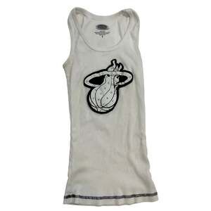 NBA Majestic Threads Women's SM Miami Heat White Black Bling Tank Top